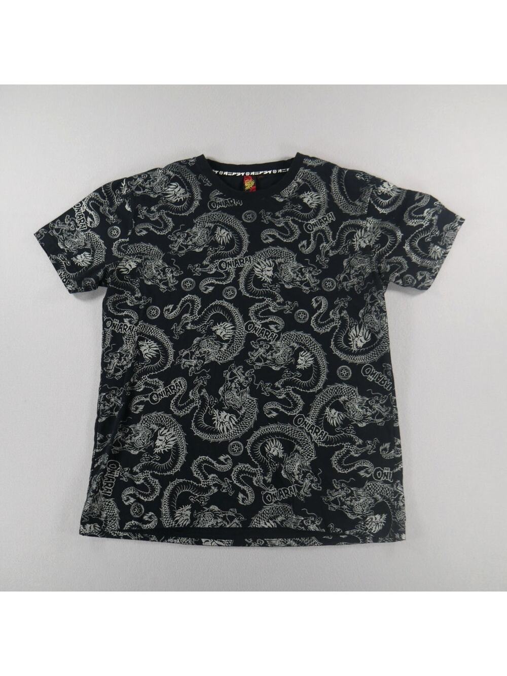 ONIARAI Japanese Dragon AOP Black/White Mens Size XL (Large) Streetwear